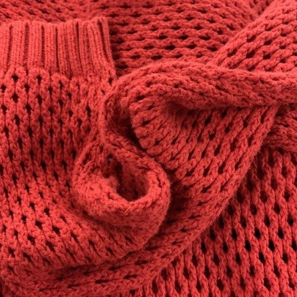 Alloy Womens Long Sleeve Open Knit Pullover Sweater - Red - Size XL - Picture 6 of 7